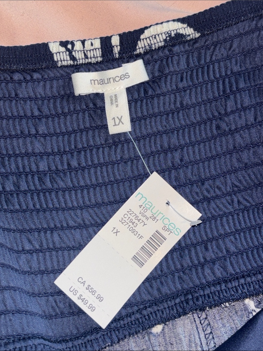 Maurices Navy and White Floral Dress Size 1X Plus Size NEW - Picture 11 of 15